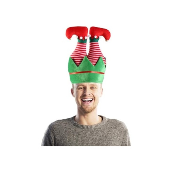 Set palarii si pantaloni elf de Craciun pentru petreceri