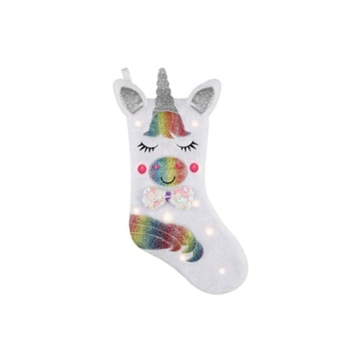 Ciorap de Craciun cu LED, decorativ pentru semineu, set de Craciun