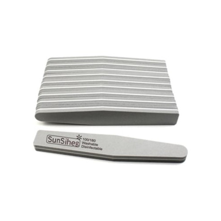 Bloc de pilire unghii, spuma lavabila, dubla fata, acrilic, gri