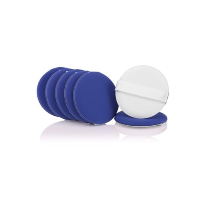 Set 10 bureti de machiaj ultra moi, albastri, pentru fond de ten, aplicare BB cream, 5x5cm