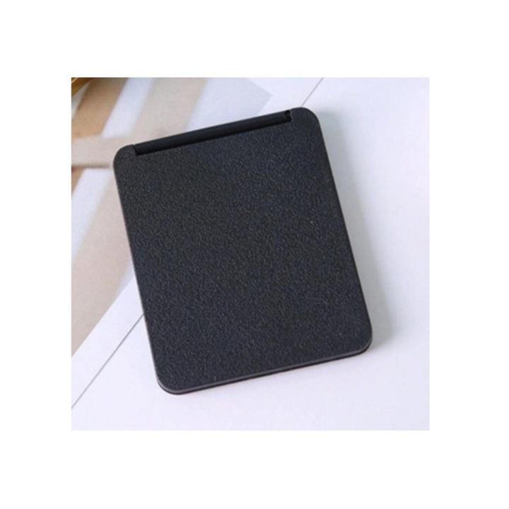 Oglinda cosmetica portabila, stil salon profesional, neagra, 10x15cm