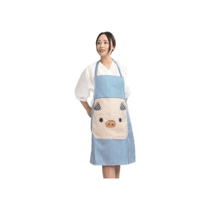 Sorturi bucatarie si gratar, sort cu imprimeu porc, albastru, cu buzunare