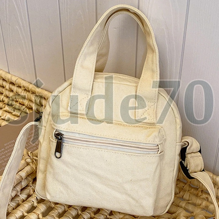 Női kis vászon válltáska, fehér, vintage, Sunny Spaces