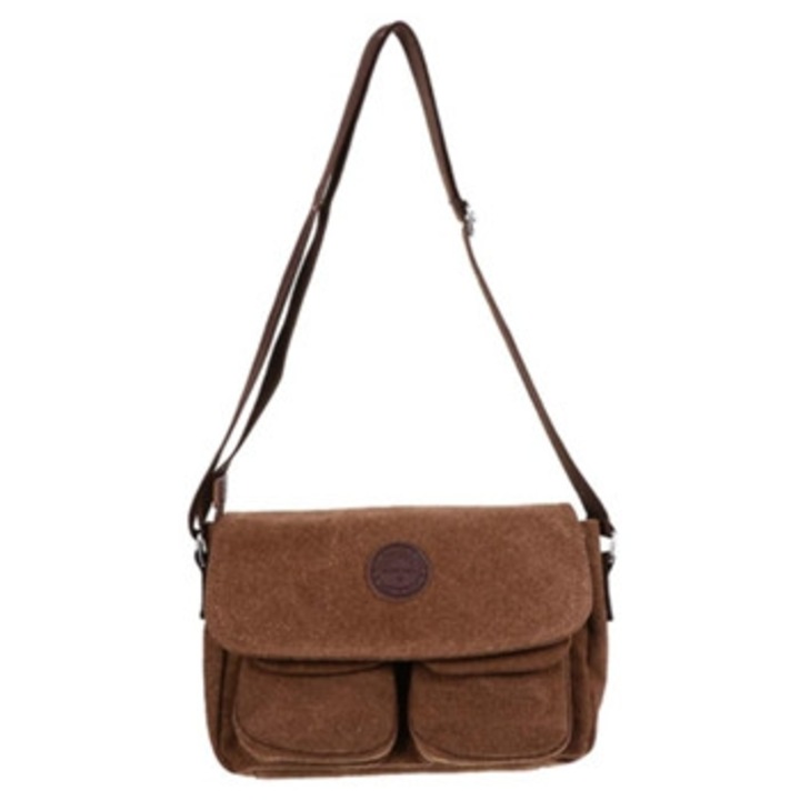 Férfi vintage vászontáska, 1 darab, fekete színű