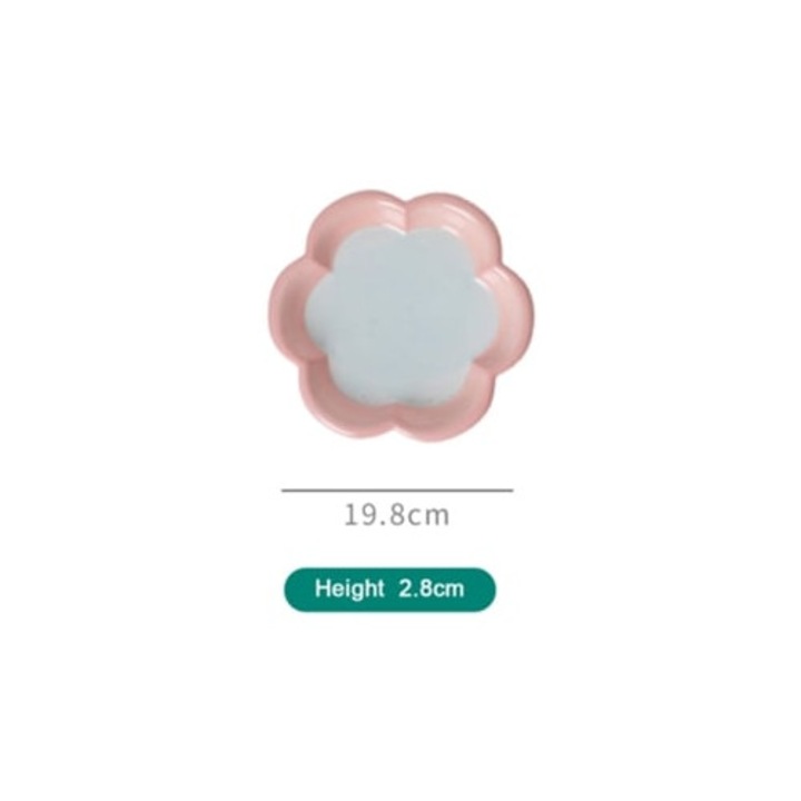 Castroane pentru pisici din ceramica in forma de floare, set, pentru pisoi si animale mici, L