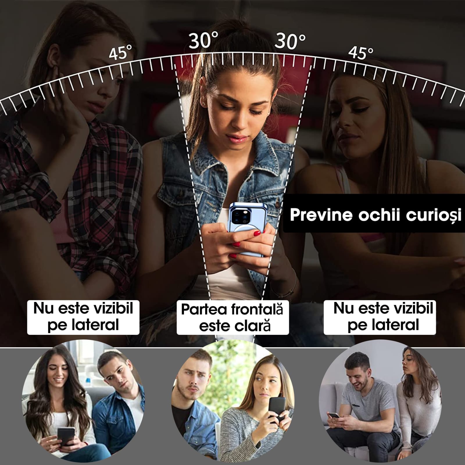 Folie Privacy compatibila cu Google Pixel 7 A, Calitate Premium