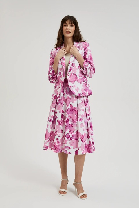 Fusta evazata cu flori roz, Roz