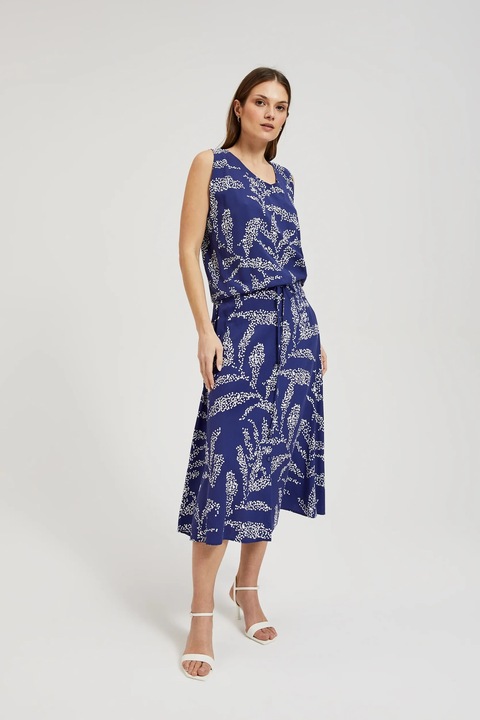 Fusta midi MOODO albastra, viscoza, marime M