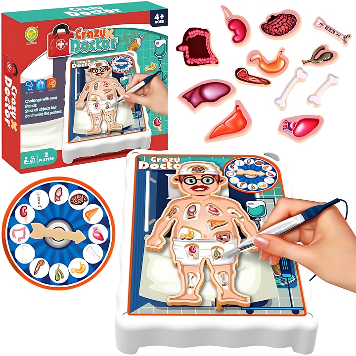 Crazy Doctor - Joc de rol interactiv, 12 organe, sunet si vibratii, multicolor, pentru 4+ ani