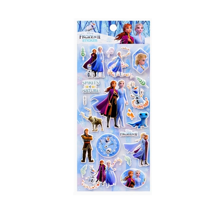 Set stickere 3D Frozen, PQKL-party, multicolor, 21.3x7.3cm, 20 piese
