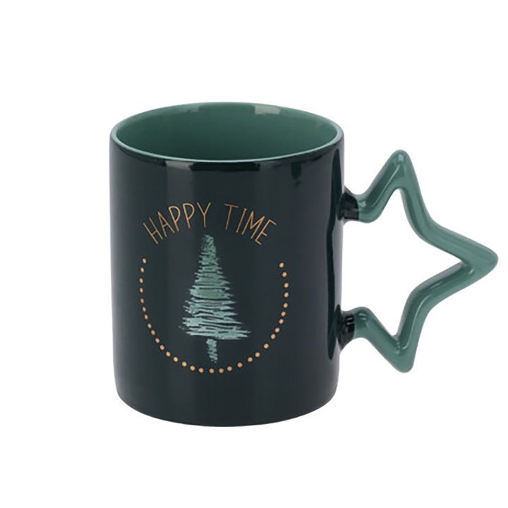 Cana De Craciun, Ceramica, Edanti, 380 Ml, Iarna, Negru