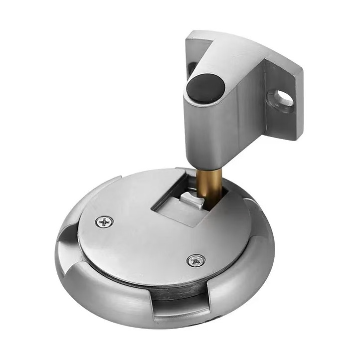 Механичен ограничител за врата, DEYKAY, Доставя се с двустранна самозалепваща лента 3M и лепило без пирони, Против сблъсък, Устойчив на засмукване, Ветроустойчив, сребрист