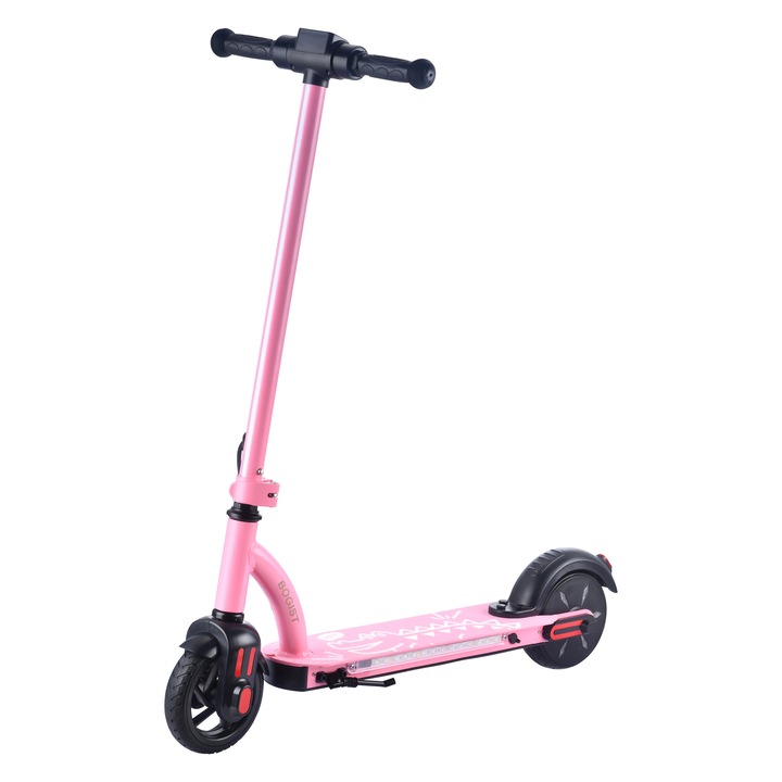 Bogist E6Pro összecsukható elektromos roller, 24V, 100W, 15 km hatótáv, 16 km/h sebesség, 6 hüvelykes kerekek, IPX4, felnőtteknek és tinédzsereknek, rózsaszín