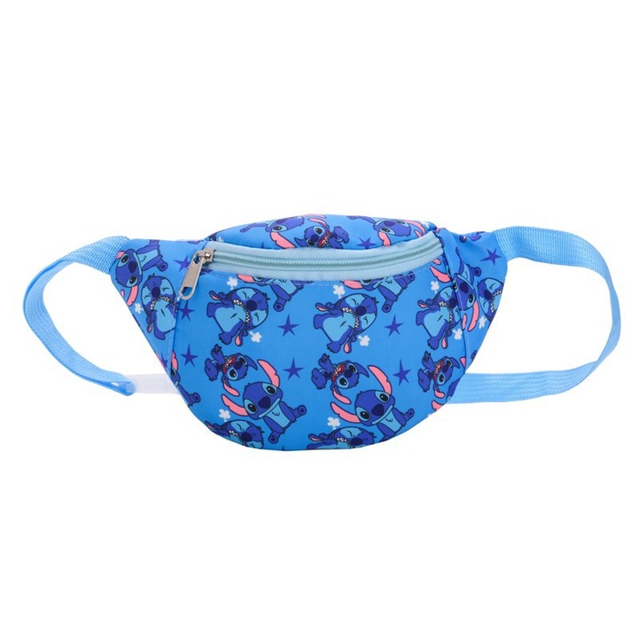 PQKL-party sporttáska, Stitch, kék, 25x14x6cm, állítható cipzárral