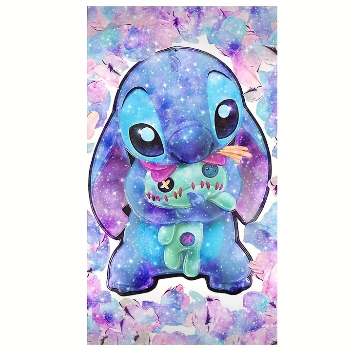 Prosop de plaja, Lilo & Stitch, multicolor, 148.5x69cm, material moale si absorbant