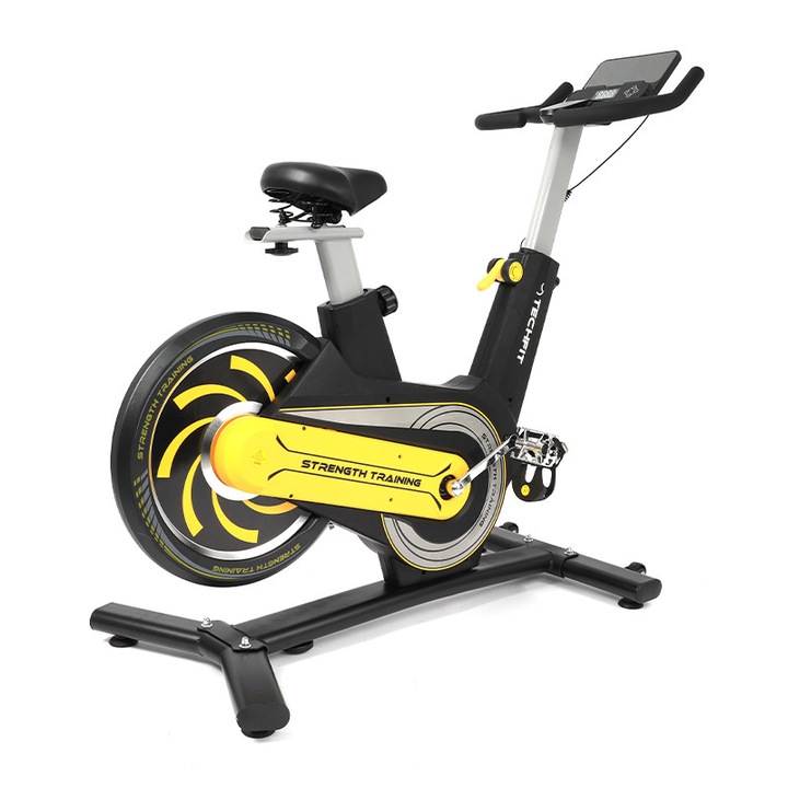 Велоергометър за закрито TECHFIT® SBK-TRAINING, магнитна съпротивителна система, 5-степенна регулируема система за регулиране на кормилото и седалката, 8 кг инерционна система на маховика, алуминиеви педали