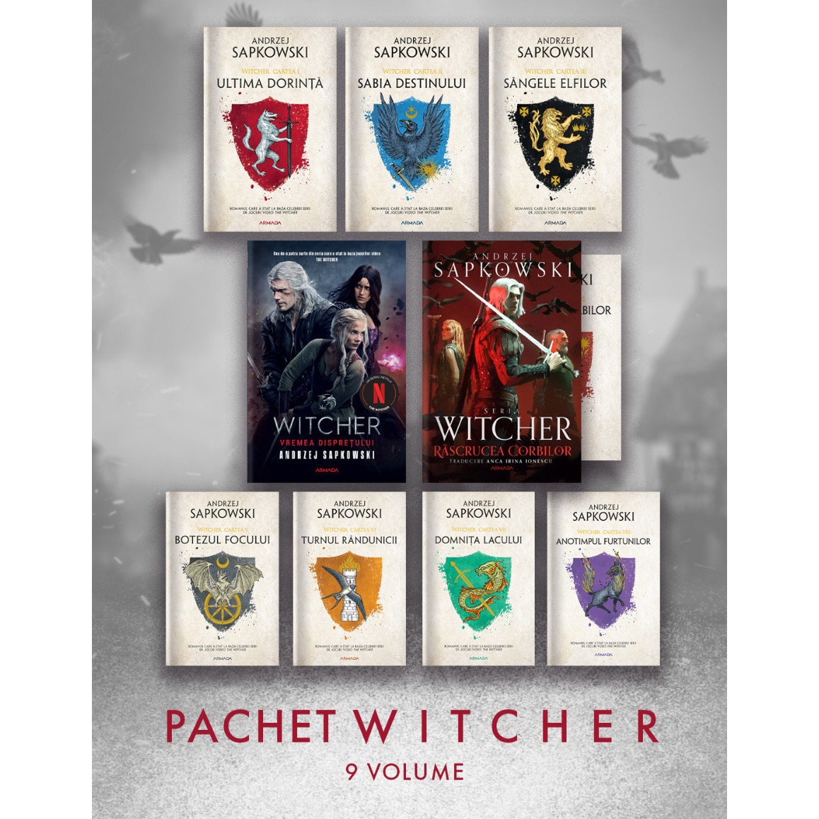 Pachet Witcher 8 carti - Andrzej Sapkowski - eMAG.ro