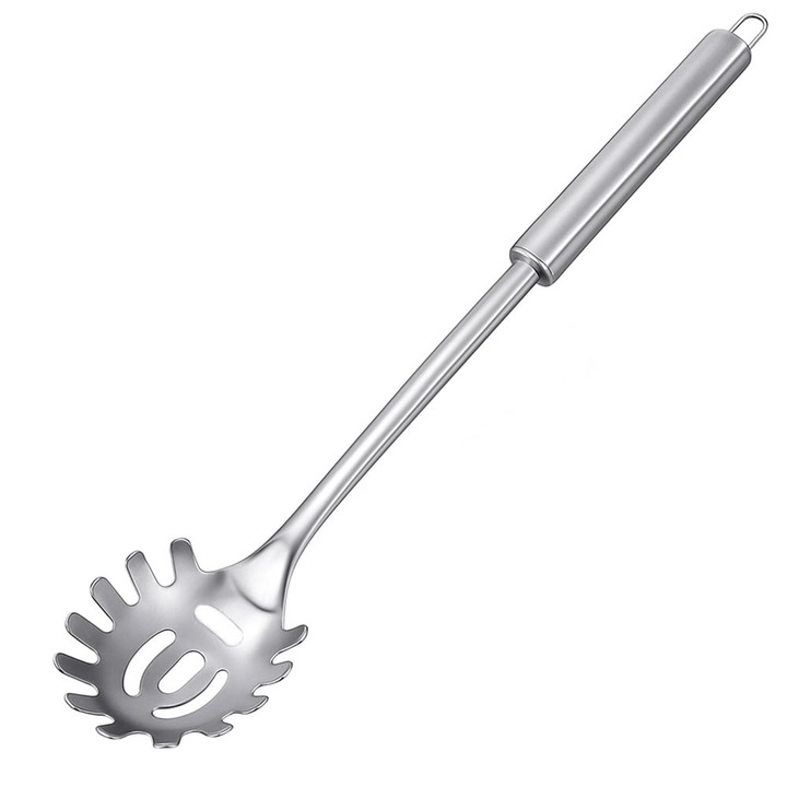 Paleta Pufo din inox pentru gatit si servit paste sau spaghetti, 31 cm– rezistenta si practica