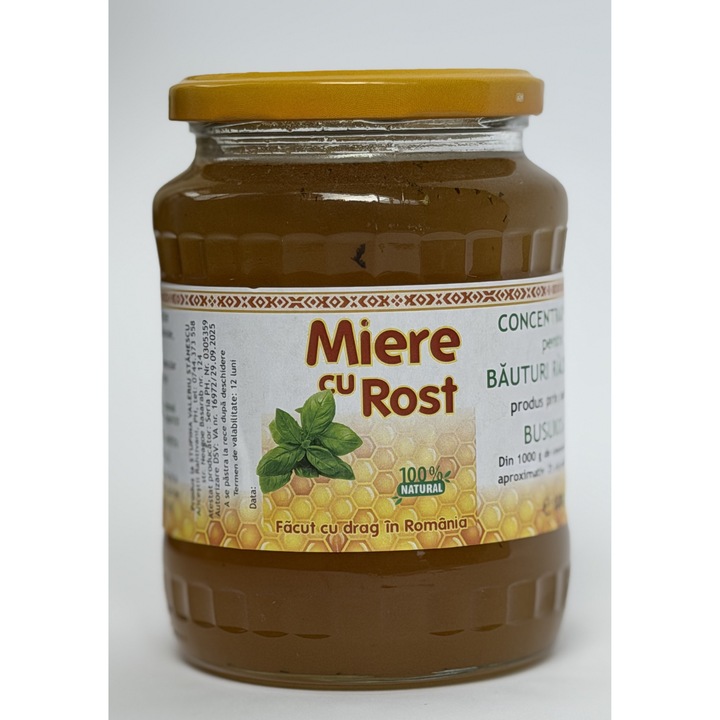 Miere cu Rost - Concentrat natural pentru limonade. Miere - Busuioc