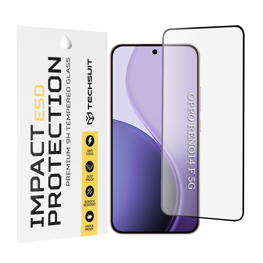 Folie pentru Oppo Reno14 F / Reno14 FS 5G - Techsuit ESD Glass - Black