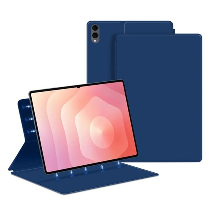Gigapack tabletvédő álló, bőr hatású, aktív flip, mágneses, oldalra nyíló, asztali tartó, sötétkék, kompatibilis: Samsung Galaxy Tab S11 Ultra 5G, SM-X936B, / Galaxy Tab S11 Ultra WIFI, SM-X930