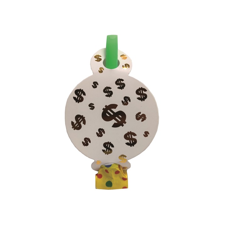 Set 8 suflatori alb și auriu, 26 cm