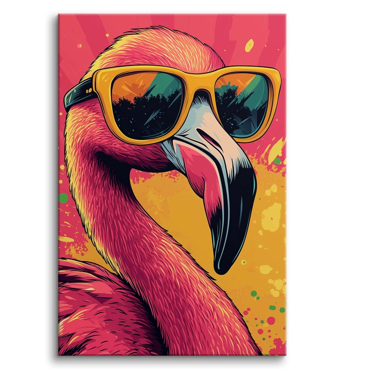 Imprimeu pe panza, Naklejkomania, 80x120cm, colorat, decoratiune murala pentru camera unui adolescent, rezistenta la apa, cerneluri ecologice, gata de agatat, fete imprimate, rama din lemn, greutate panza 200 g/m², rezistenta ridicata, tehnologie de