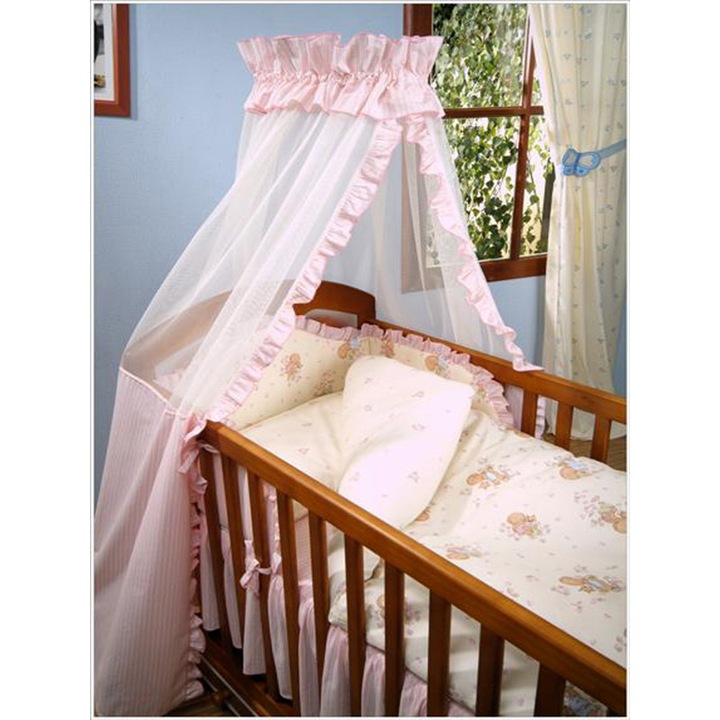 Set de pat copii din 4 piese, GLUCK, Bumbac, Roz