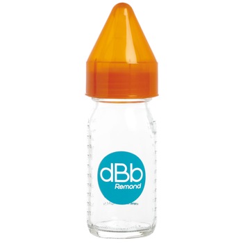 Biberon sticla dBb Remond RegulAir, Tetina silicon, 0 - 4 luni flux lent, 110 ml, Portocaliu Biberon sticla dBb Remond RegulAir, Tetina silicon, 0 - 4 luni flux lent, 110 ml, Portocaliu