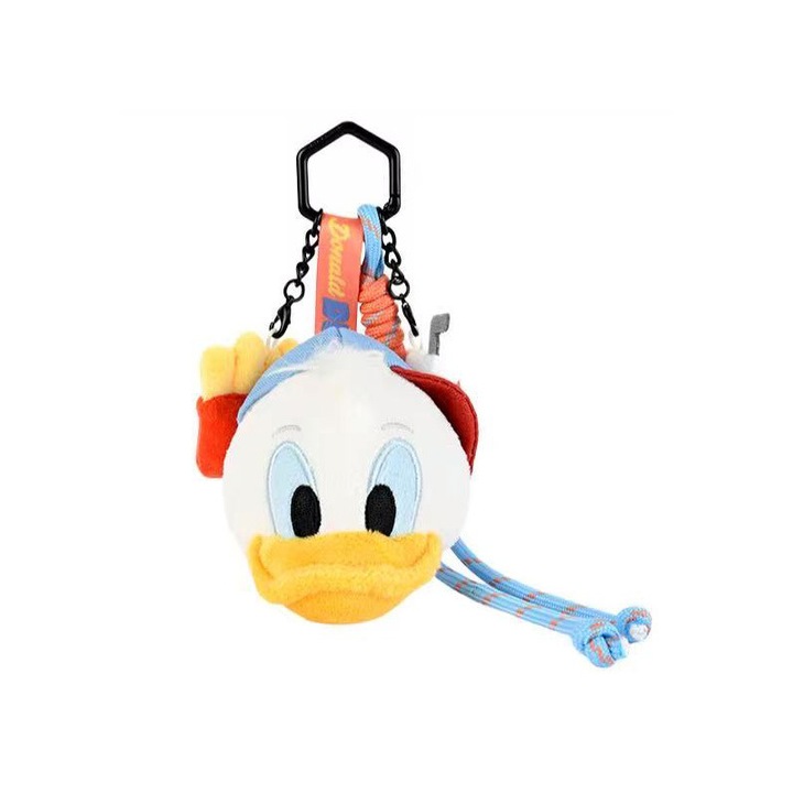 Kulcstartó, Donald kacsa design, 6.5 cm, plüss anyag, többszínű