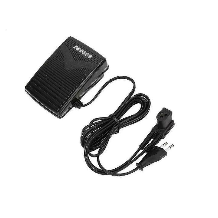Pedal de control pentru masina de cusut Singer 974, cu cablu de alimentare, culoare neagra