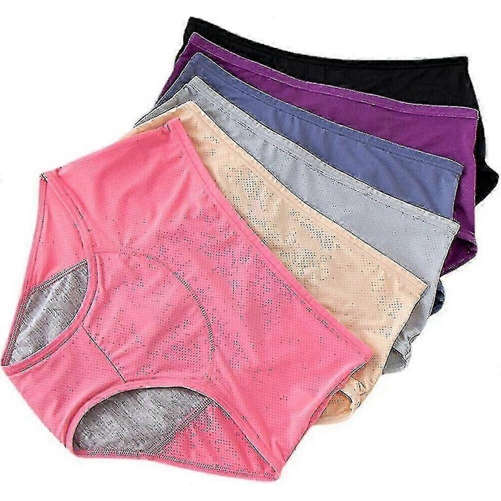 Chiloti incontinenta, set 5 piese, negru, marimea L8XL, material impermeabil, design inalt