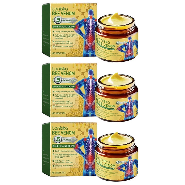 Ízületi krém méhméreggel, 3 darabos szett, 60g