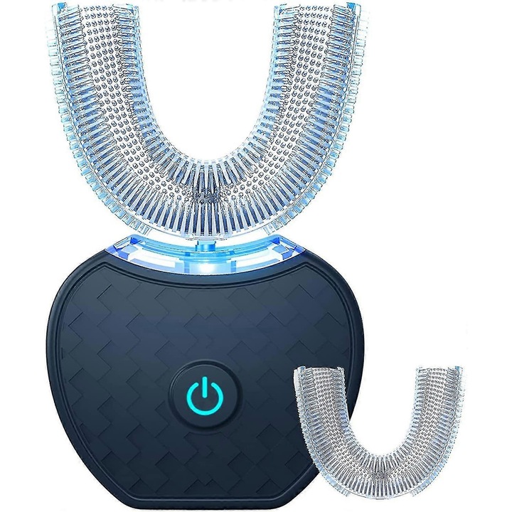 U-alakú elektromos fogkefe, cserélhető fejjel, 1908 sörtével, fehér