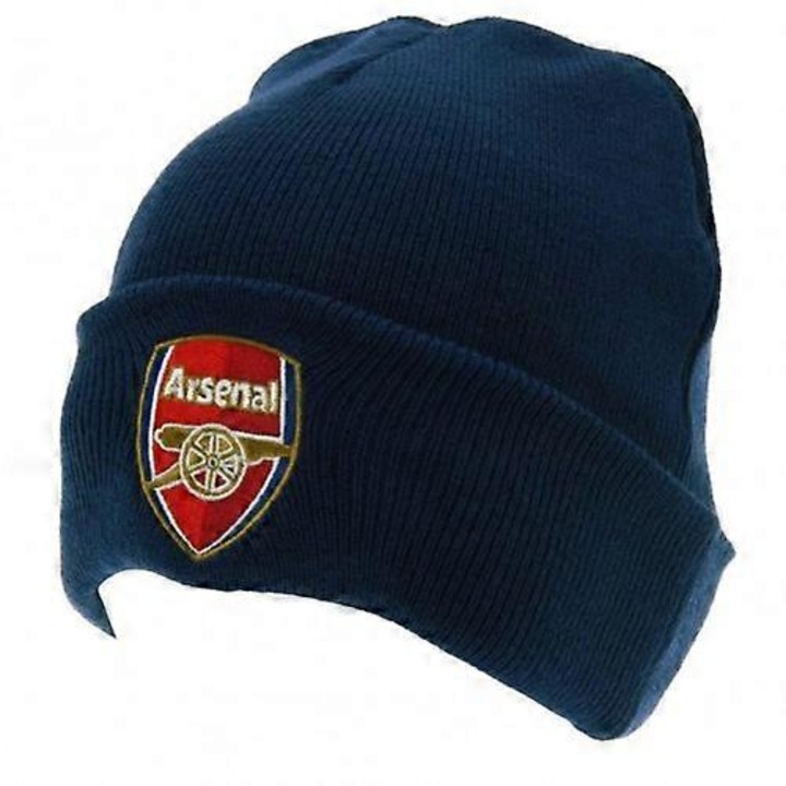 Caciula barbati Arsenal Fc, design cu emblema brodata, 100% acrilic, cu manseta intoarsa