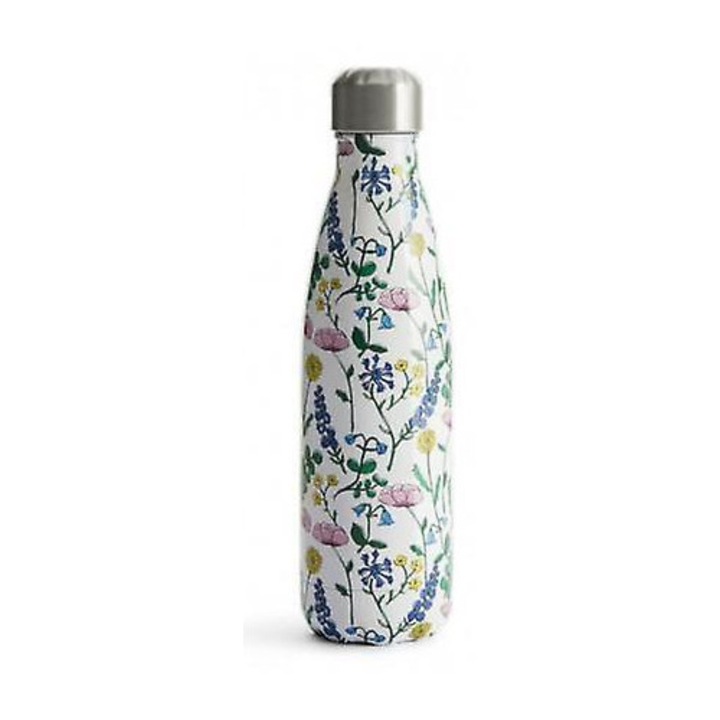 Virágmintás rozsdamentes acél palack, 0.5 l, méretek 70x255mm, dupla szigetelés