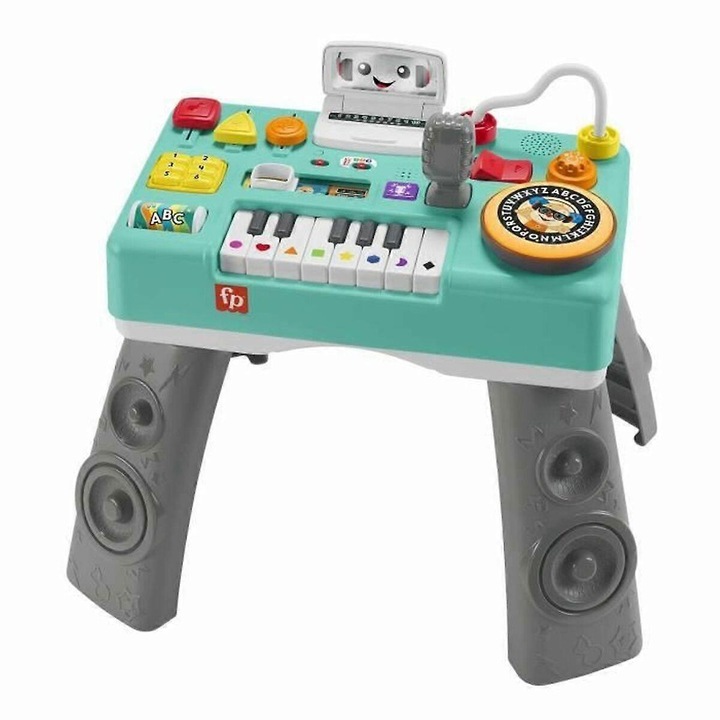Fisher Price Mix & Learn DJ tevékenységközpont, szürke, műanyag, 6 hónaposnál idősebb gyermekek számára