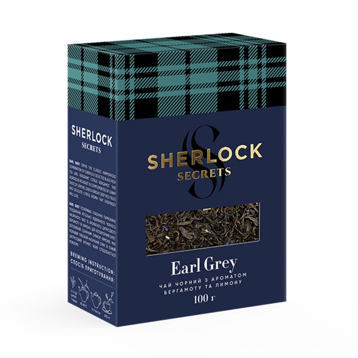 Sherlock Secrets - Earl Grey, ízesített prémium szálas fekete tea, 100g