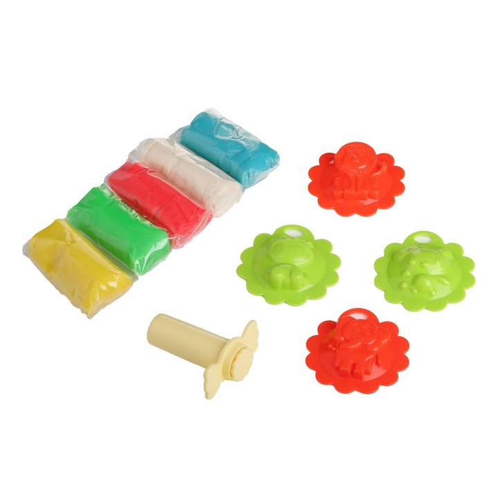Set plastilină Doh cu forme de animale, 5 culori, 5 x 28g