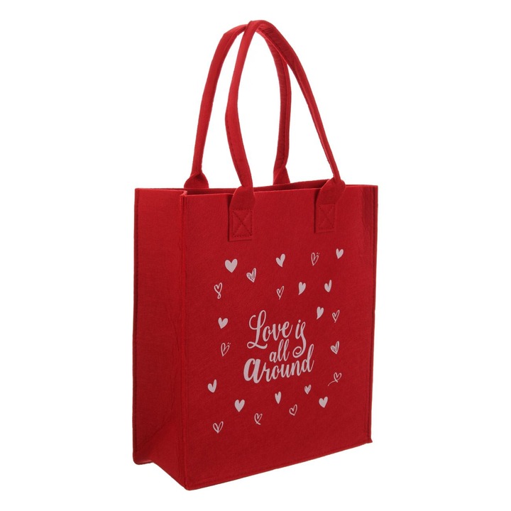 Piros filc válltáska