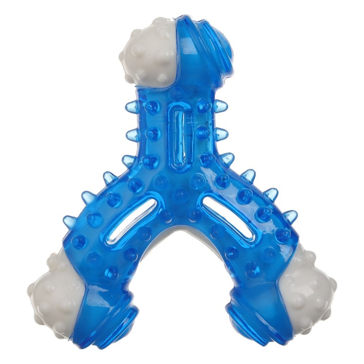 Fogászati játék kutyáknak, kék, 11cm, kis méret