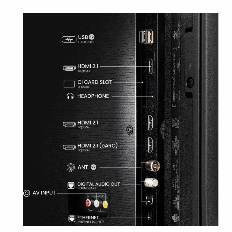 Televizor Hisense 50" E7Q, 4K Ultra HD 3840x2160, QLED, Quantum Dot, HDR 10+, HLG, Dolby Vision, DTS Virtual X, Smart TV, WiFi, Light Sensor, BT, Anyview Cast, 3xHDMI, 2xUSB, LAN, CI+, DVB-T2/C/S2, Negru 50E7Q