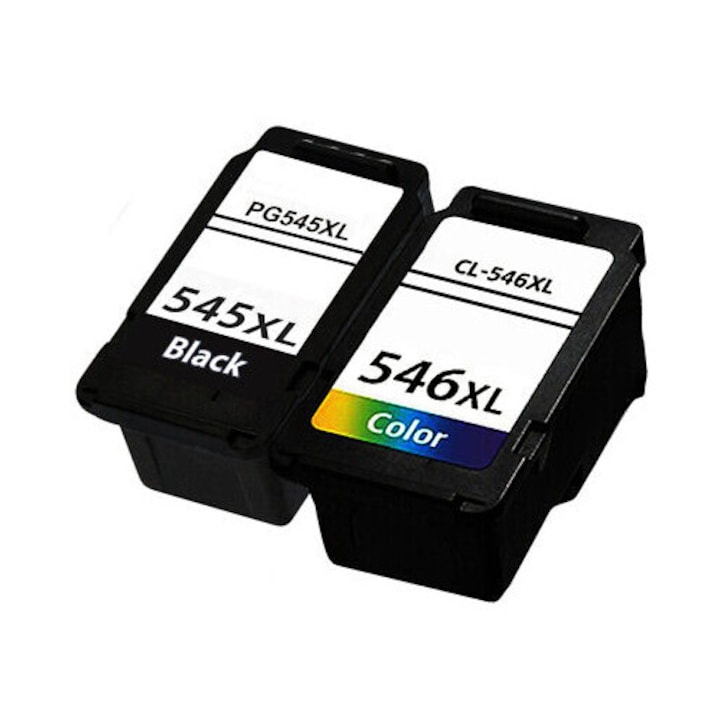 Set de 2 Cartuse Cerneala, PG545XL Negru, CL546XL Color 500 Pagini Compatibile Canon Pixma IP 2800, IP 2850, MG 2400, MG2500, MG2450, MG2550, iP2850, MG2950, MG 3000, MG 3050, MX 490, TR 4500, TS 205, TS 304, TS 305, TS3100, TS3150, TS3350, TS3450, TR4650