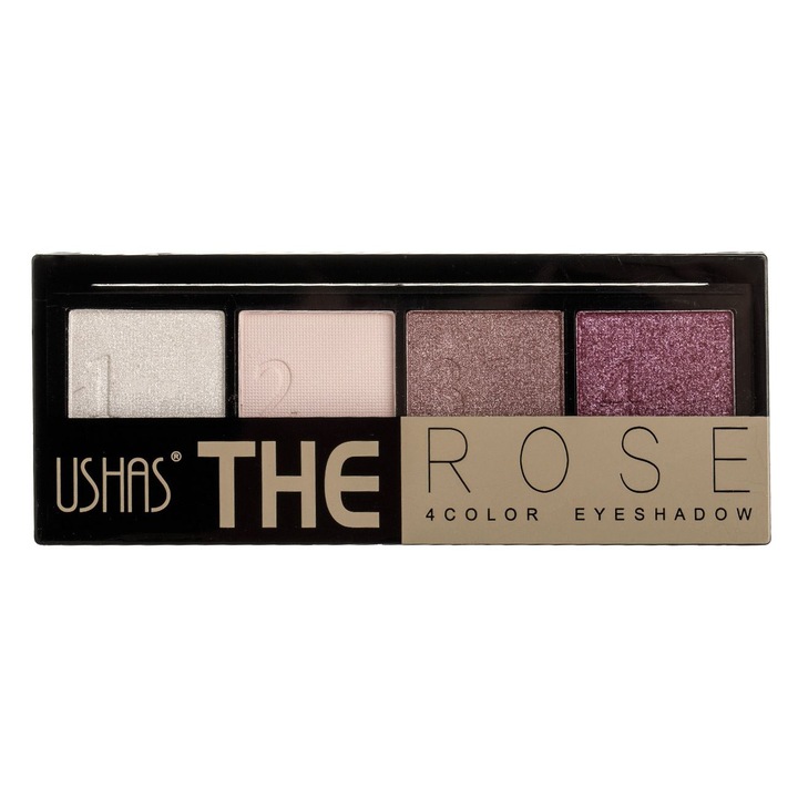 Paletă machiaj farduri de ochi, 4 culori, mat & glitter, multicolor, 5g