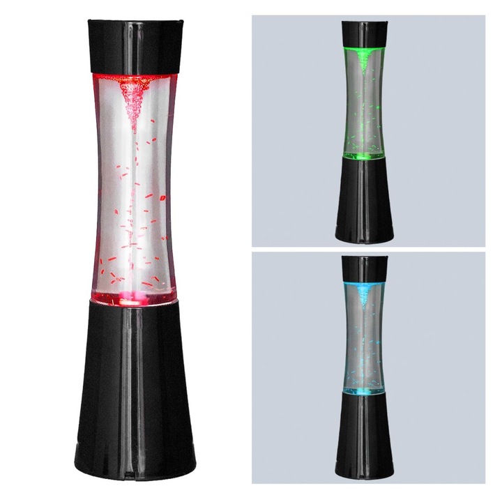 Lampa LED USB cu efect de vartej, 7 culori, neagră, 30cm