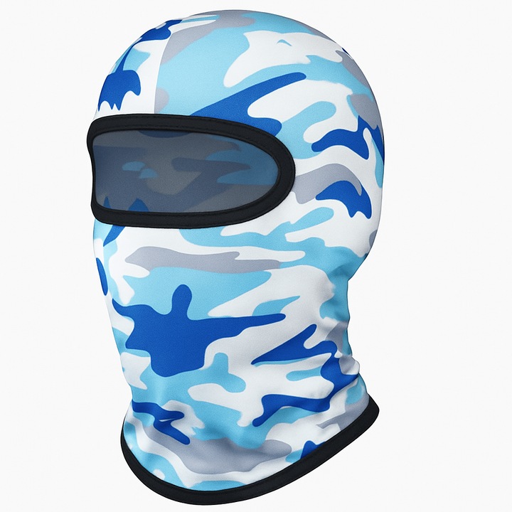 Cagula Camuflaj FIXATO, Unisex, Protectie UV, Material elastic, respirabil, Marime universala, Ice White