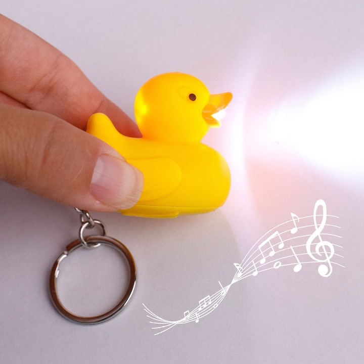 Kulcstartó Sárga Kacsa Hang & Fény 4cm