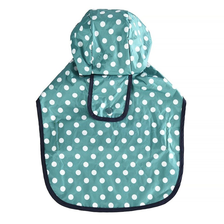 Pelerina pentru caini, 4DOG DELUXE, Verde cu Buline, 30 cm