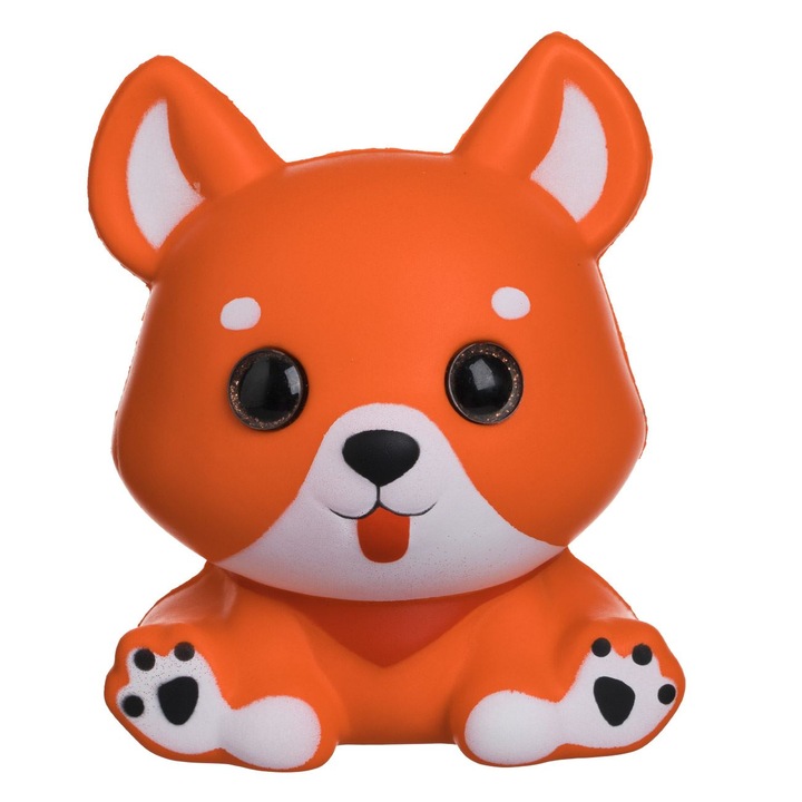 Jucărie plush câine squishy portocaliu 12x9x14.5cm