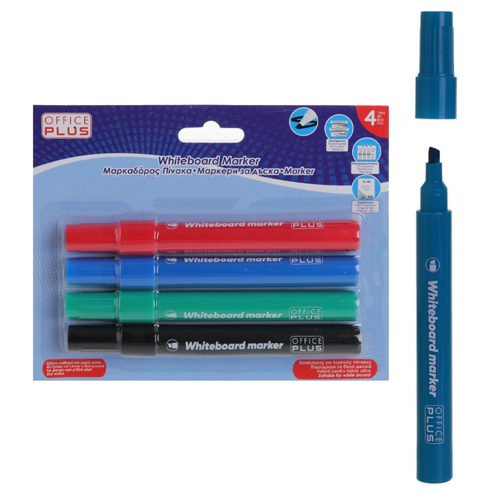 Комплект многоцветни маркери за бяла дъска, 4бр